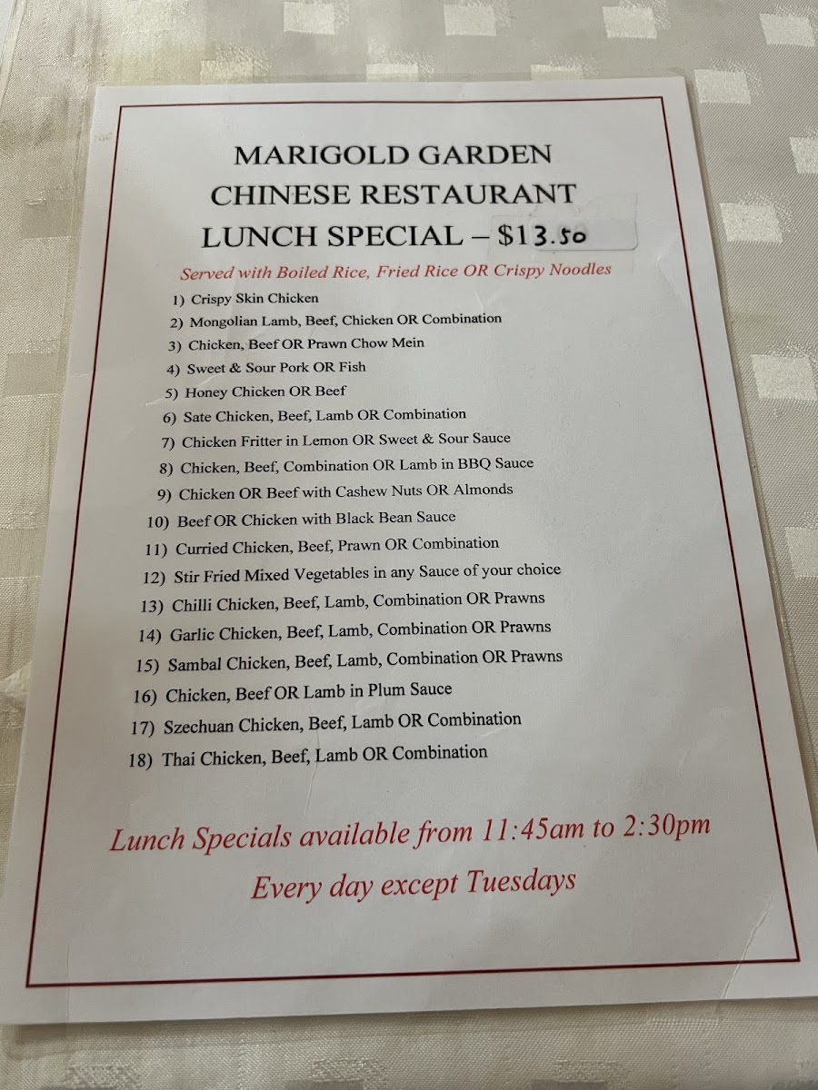 Menu Marigold Garden Chinese Restaurant-3